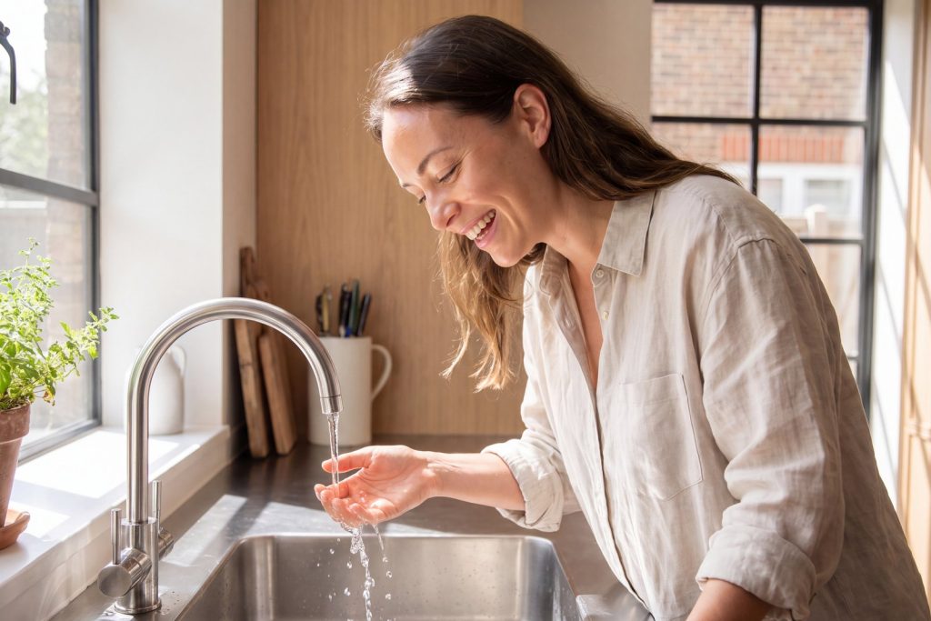 Smelly drains being cleaned at a kitchen sink plughole